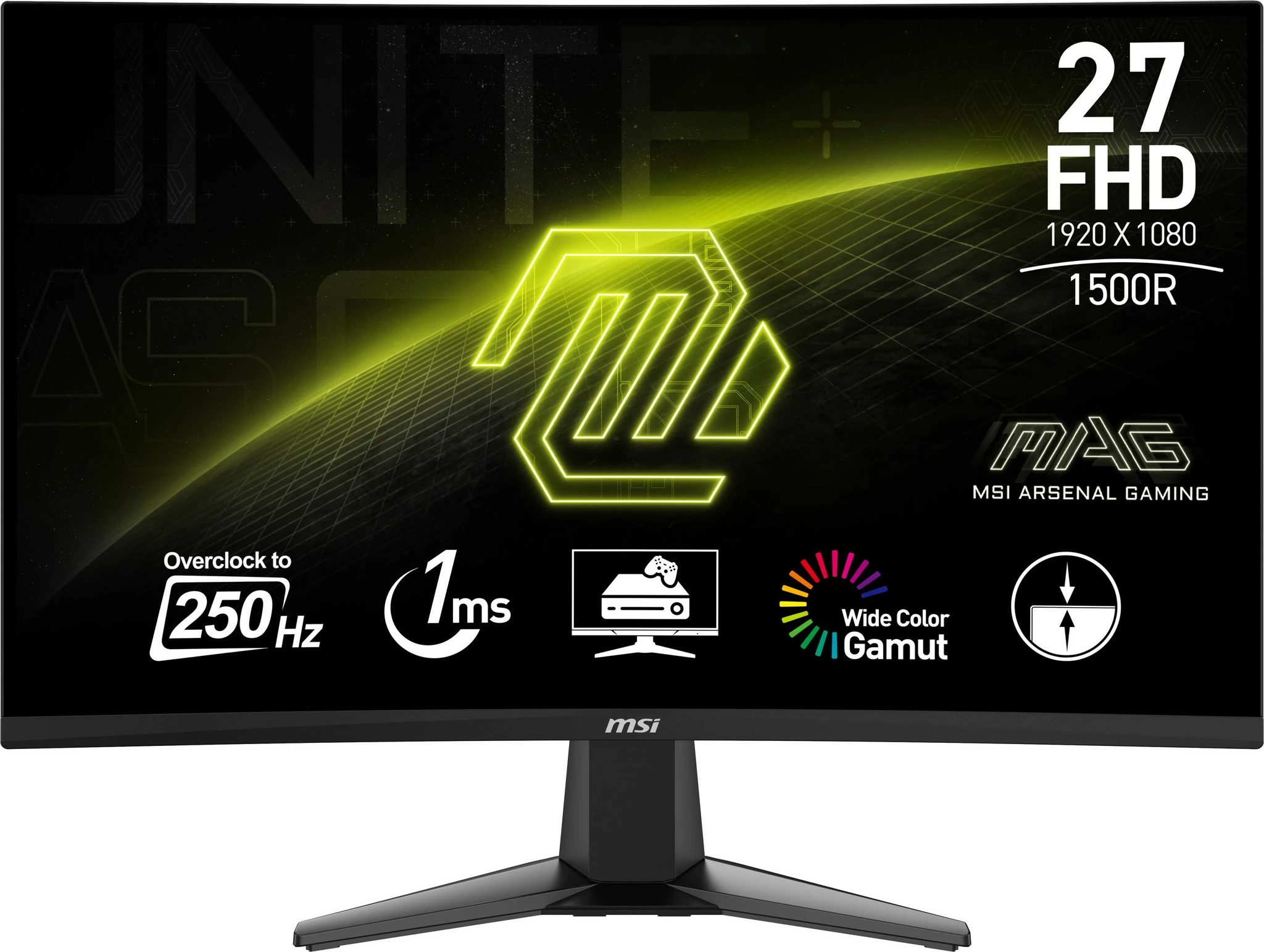 Monitor MSI MAG 27C6X, 27 inç, FHD, 250Hz, 1ms, i zi