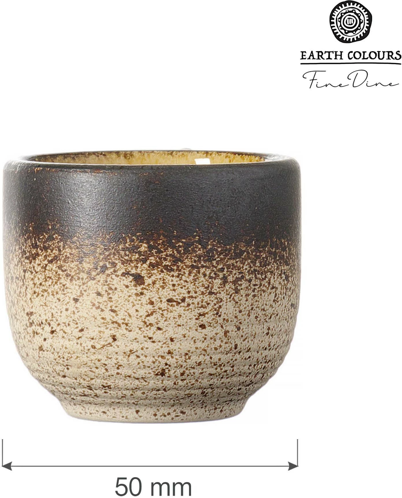 Ramekin Fine Dine Topaz 50 ml, diametër 50 mm, stoneware, blu/gri/jeshile/verdhe, set 12 copë