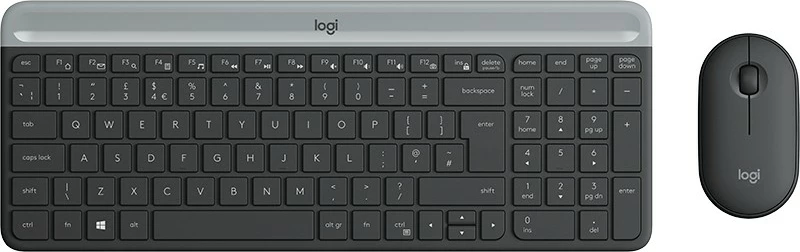 Komplet tastierë dhe maus Logitech MK470 Slim Combo, Full-size (100%), Wireless, RF Wireless, QWERTZ, Grafit