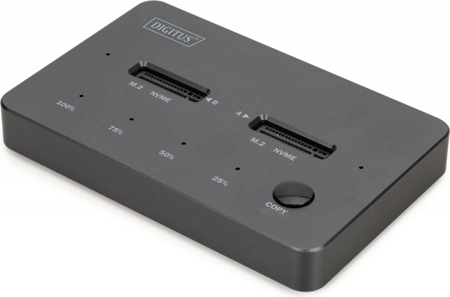 Stacion docking Digitus DA-71545-1, 2x M.2 NVMe, USB-C 3.2 Gen2 10Gbps, offline clone, max 2x 4TB, zi