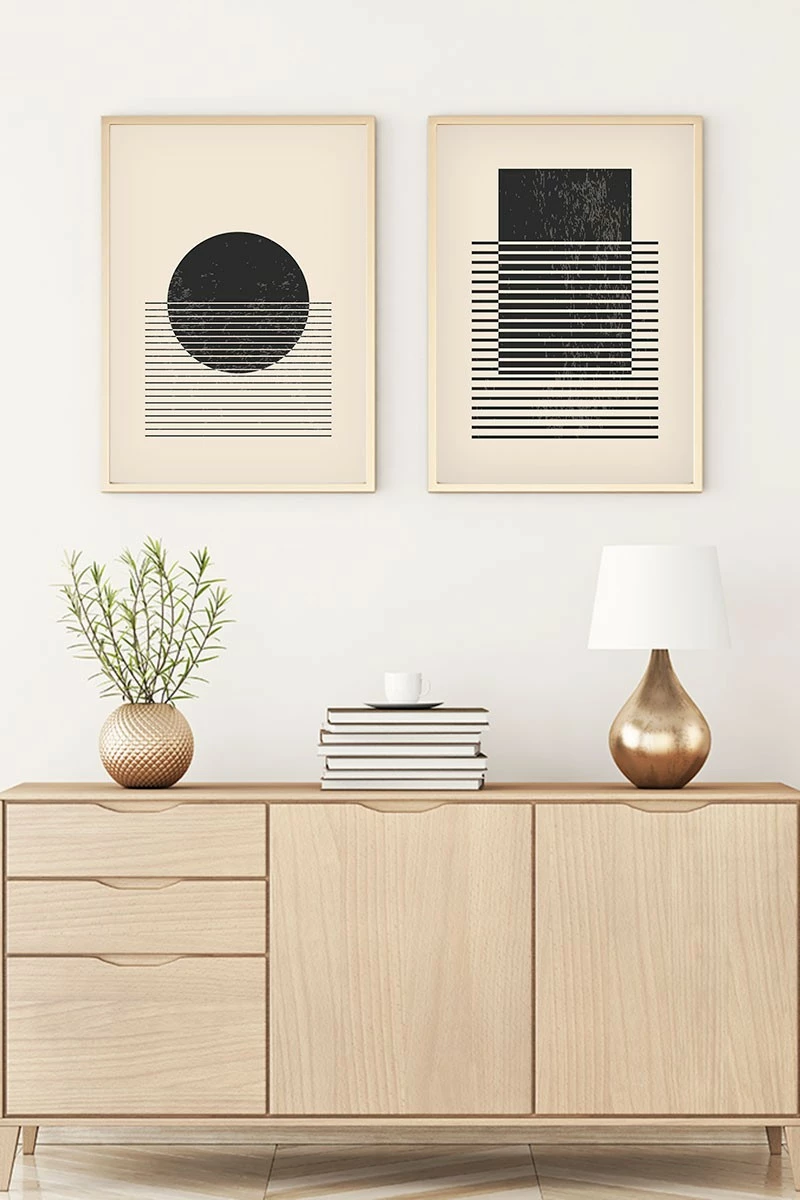 Piktura dekorative me kornizë, MDF, 2 copë, Wallity, Huhu81, 20x30cm