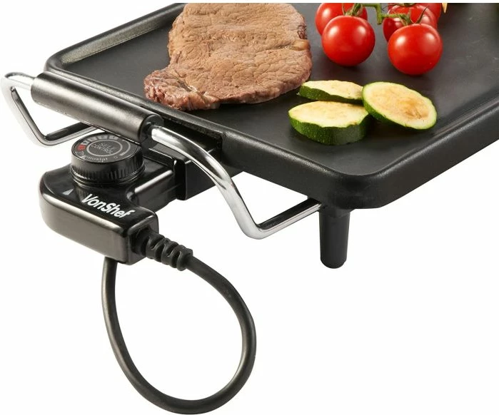 Grill Teppanyaki VonShef 2013062, 2000W, XXL 90x23cm, pllakë alumini me veshje Teflon, e zezë