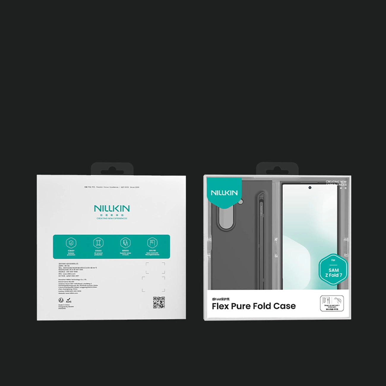 Mbështjellës Nillkin Flex Pure Fold për Samsung Galaxy Z Fold 7 me hapësirë për S Pen, i zi