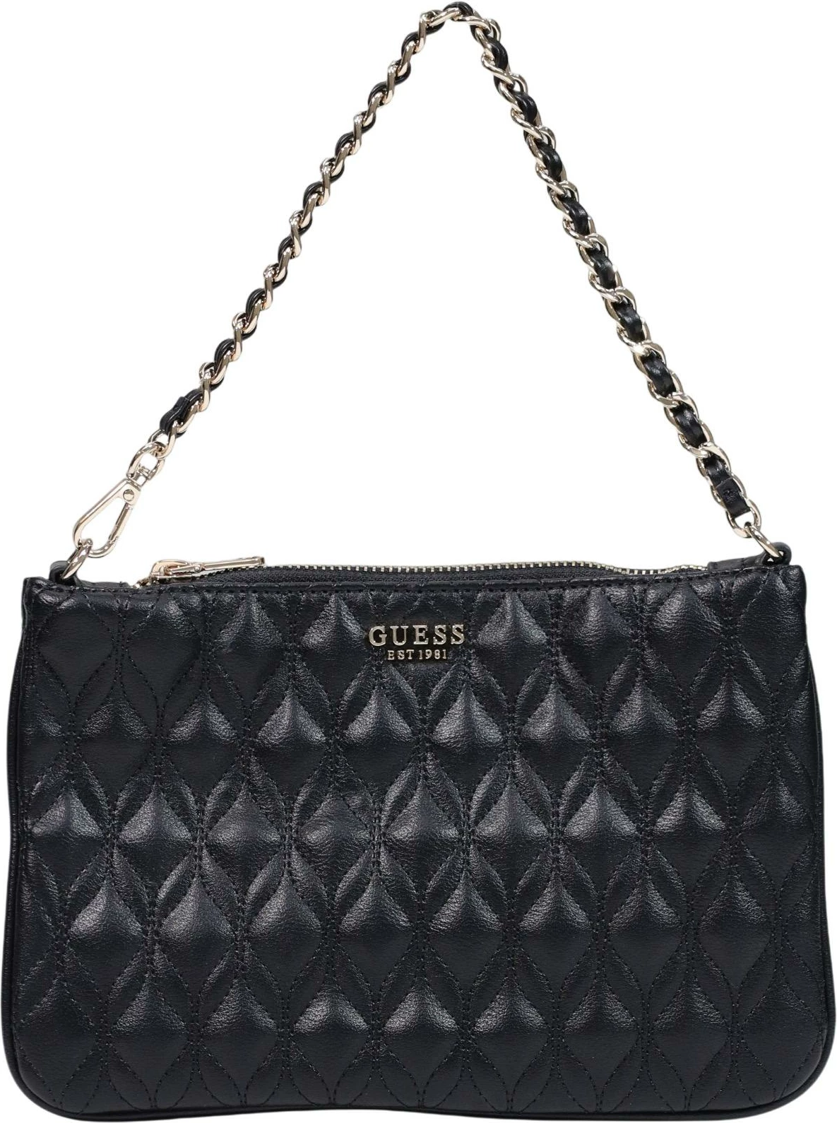 Çantë dore Guess Maxine Quilted Flat PW7577 P6322 për femra, e zezë