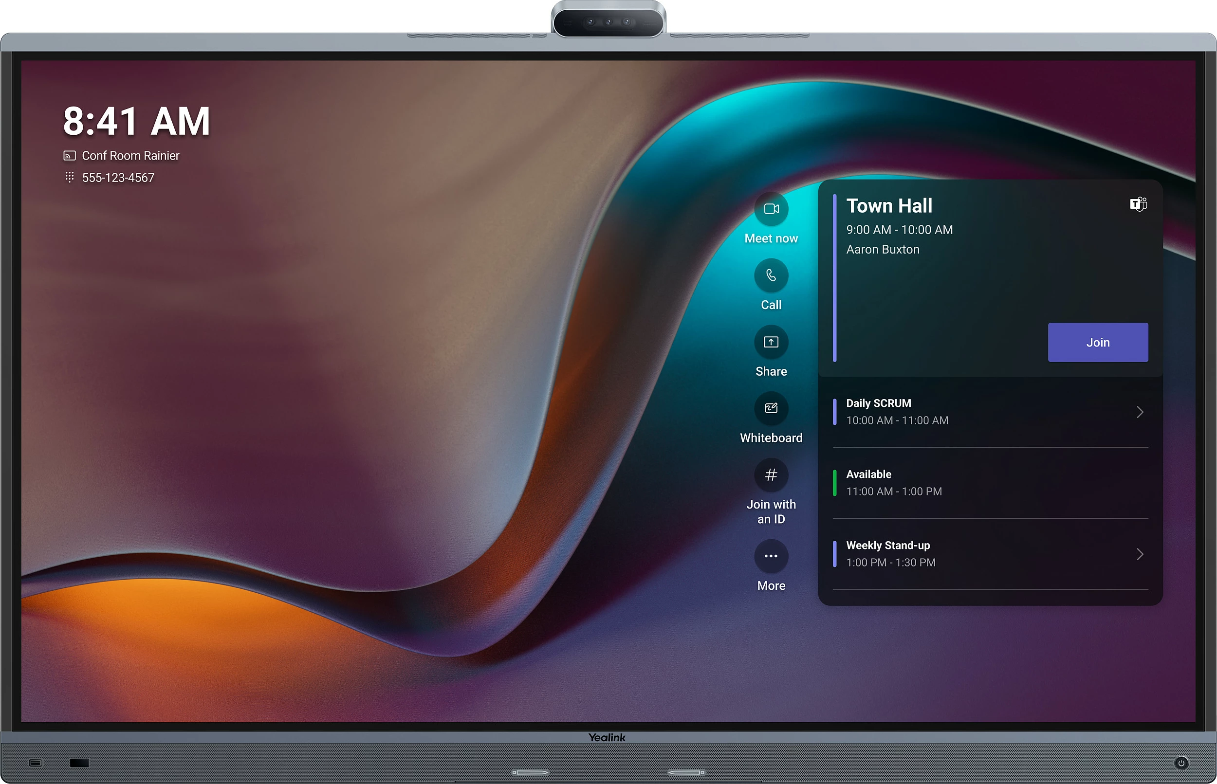 Ekran interaktiv Yealink Meetingboard Pro 65-A02, 65 inç, 4K, 64GB, i zi