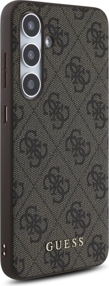 Mbështjellës Guess 4G Metal Gold Logo për Samsung Galaxy S24 FE S721, Kafe