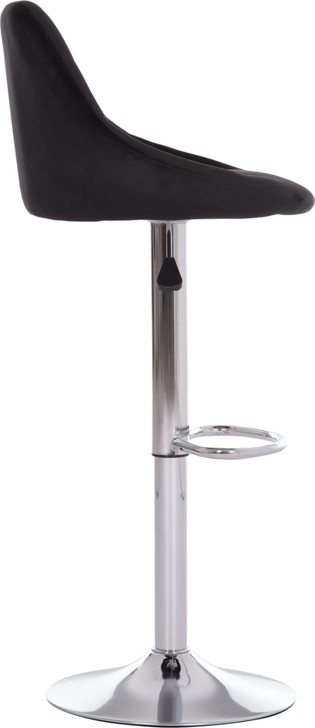 Karrige për bar ROSE, set prej 2 copësh, bazë e kromuar, sustë, kadife e zezë, 48x45x105cm