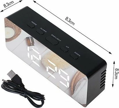 Orë alarmi digjitale Camry AD 1189B, LED display, USB, e zezë