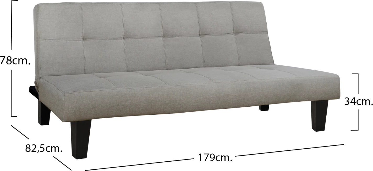 Krevati/sofa FH3000.01, material stof, ngjyrë bezhë, 179x80x79