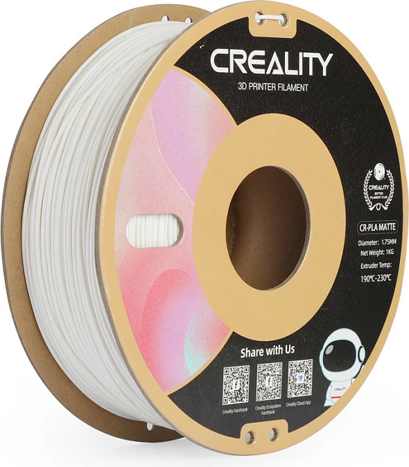 Filament për printer 3D Creality 3301010296, PLA 1.75mm 1kg, i bardhë