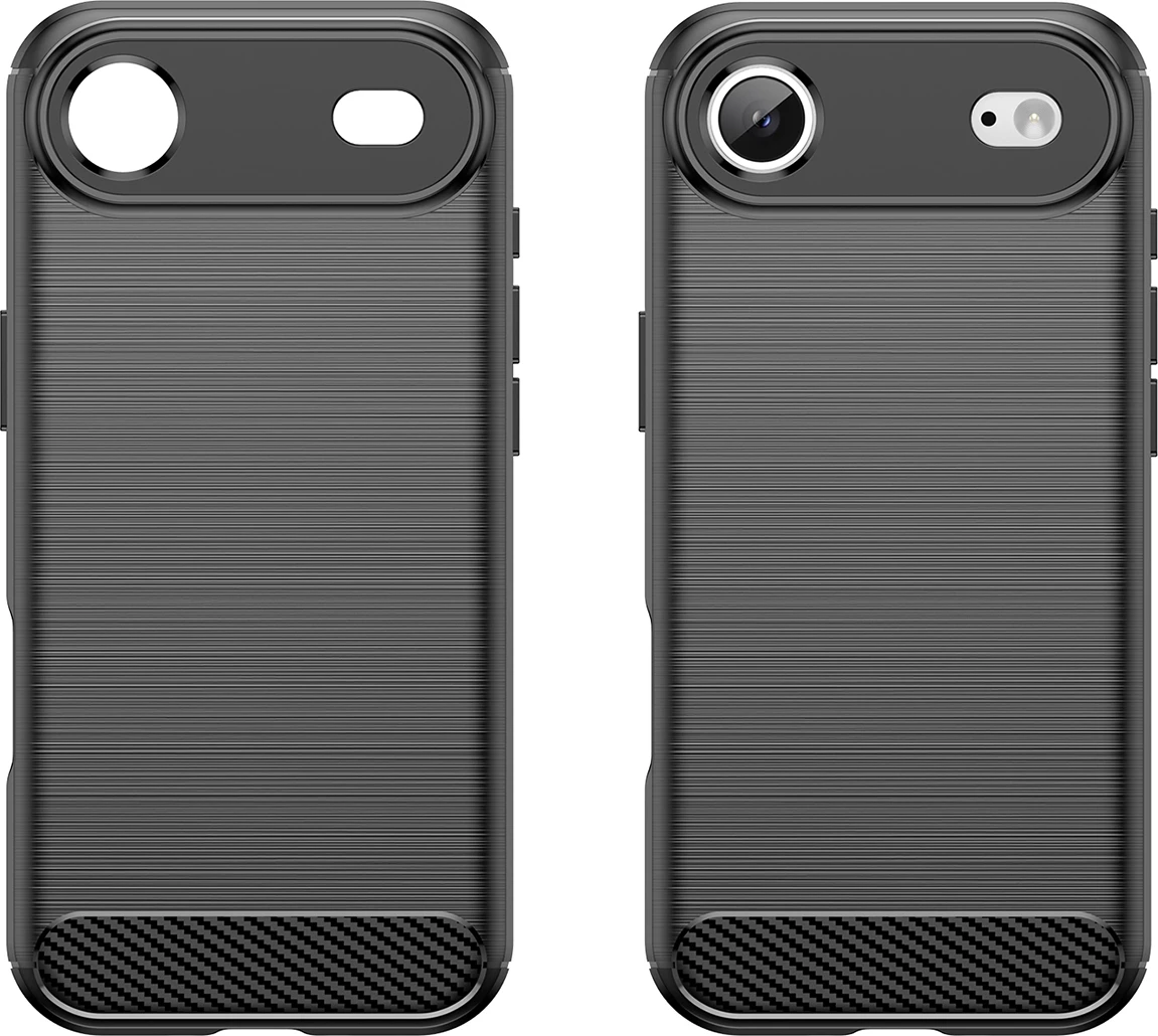 Mbështjellës Hurtel Carbon Case për iPhone 17 Air, TPU, i zi