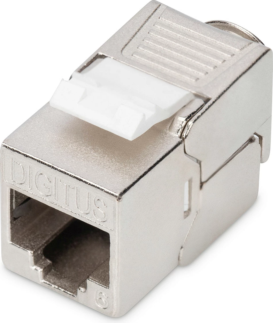 Modul Keystone Digitus DN-93612-1, CAT6A i mbrojtur, RJ-45 Female-Female, instalim pa vegla, argjend