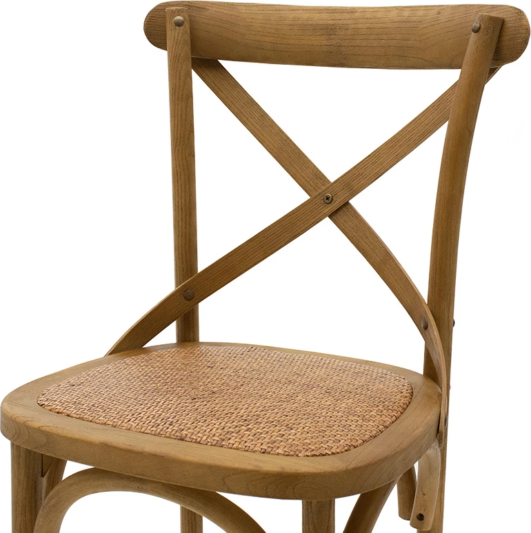 Karrige për bar Reid, dru, ngjyrë arre të çelur - ratan kafe