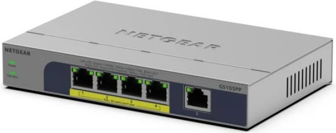 Switch Netgear GS105PP-300EUS 5 porta 100Mbps, Gri