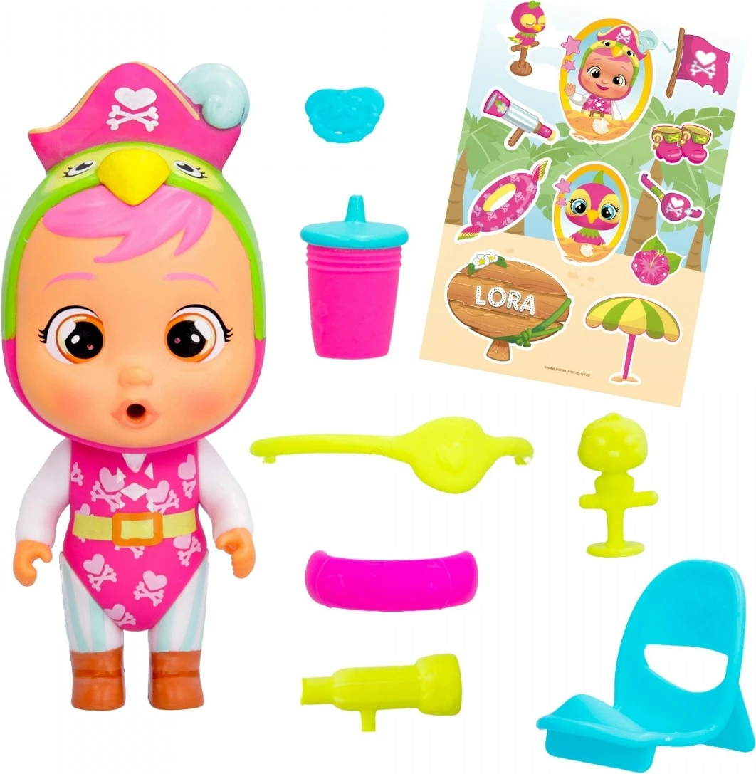 Lodër Cry Babies Magic Tears Beach Babies Lora, Tm Toys, IMC913233, plastikë, për vajza