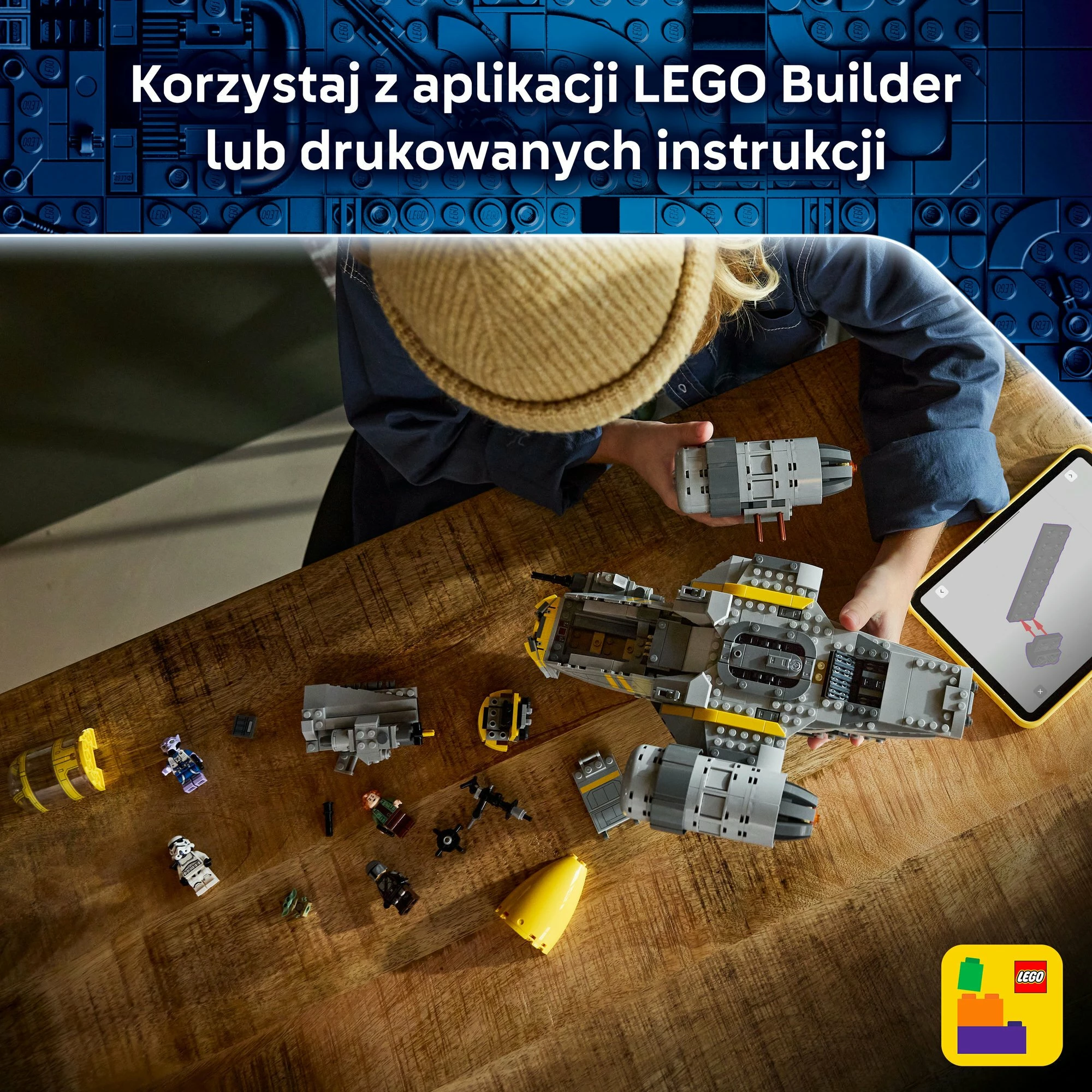 Set ndërtimi LEGO Star Wars The Razor Crest 75447, 930 copë, 10+ vjet, gri/verdhe
