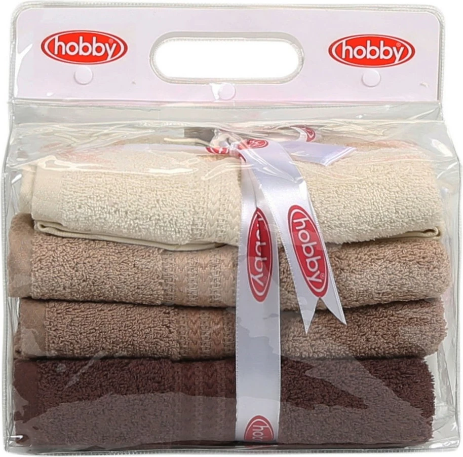 Set peshqirësh për duar (4 copë), Mijölnir, ngjyrë ylberi - kafe
