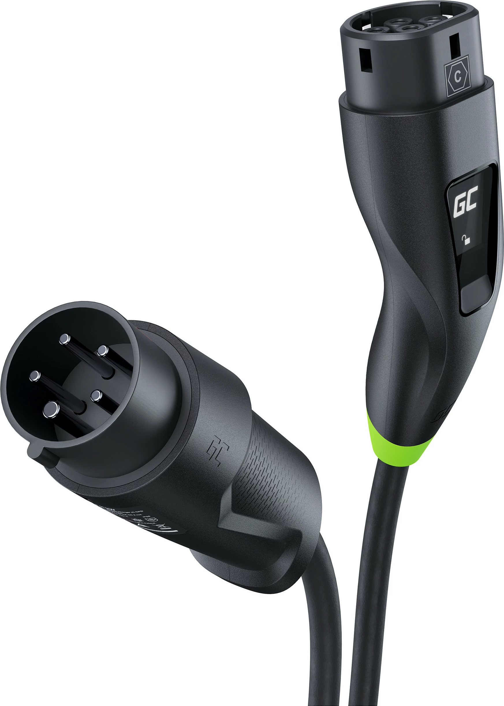 Stacion karikimi EV Green Cell Habu, 7 m, 2-në-1, 11 kW, i zi