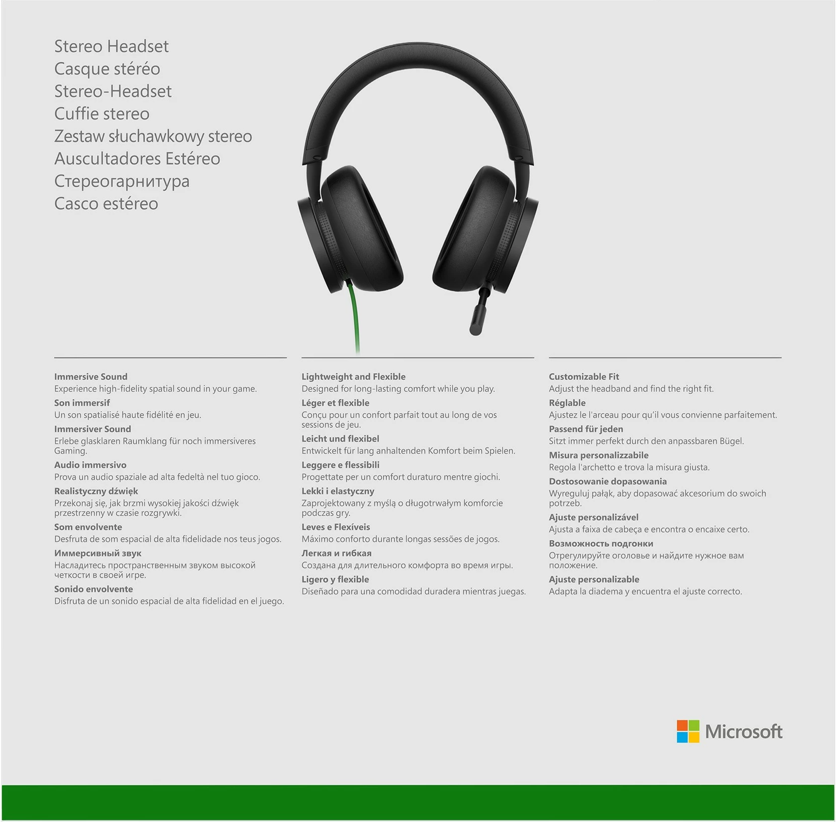 Kufje Microsoft Xbox Stereo, Wired, Gaming, 740 g, të zeza