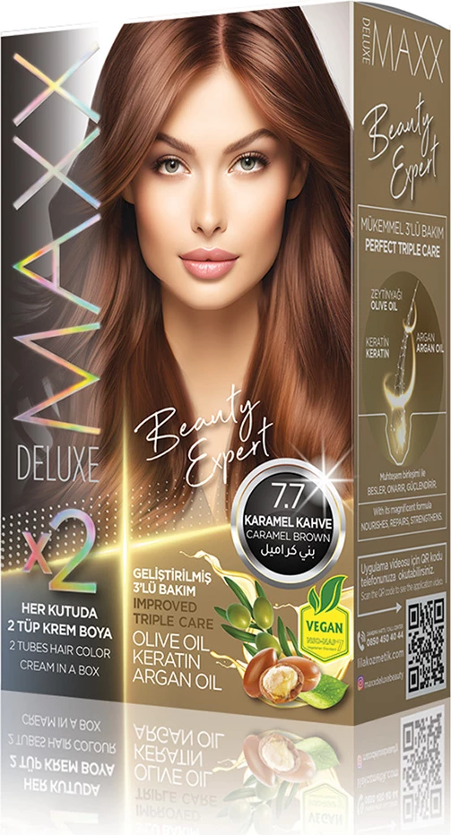 Ngjyrë për flokë SET B-EXPERT 7.7 Caramel Blonde, 2 x 50 ml