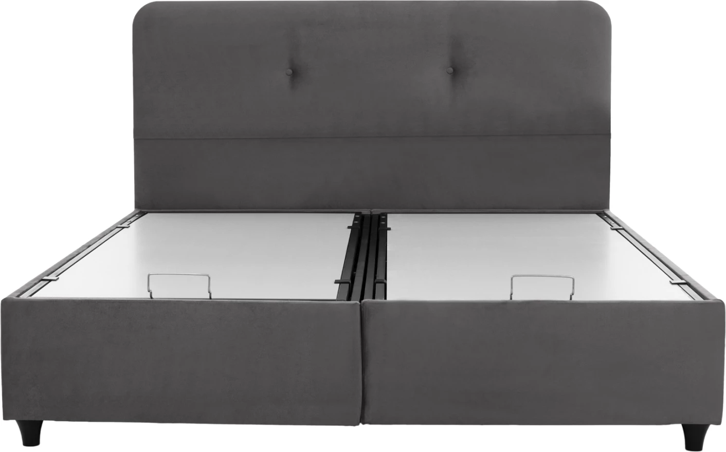 Krevet DOLORES, me hapësirë ruajtëse, kadife gri, 160x200