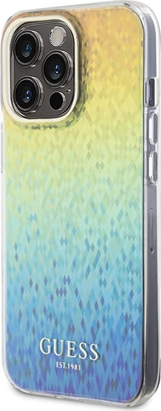 Mbështjellës Guess IML Faceted Mirror Disco Iridescent për iPhone 15 Pro Max, shumëngjyrësh