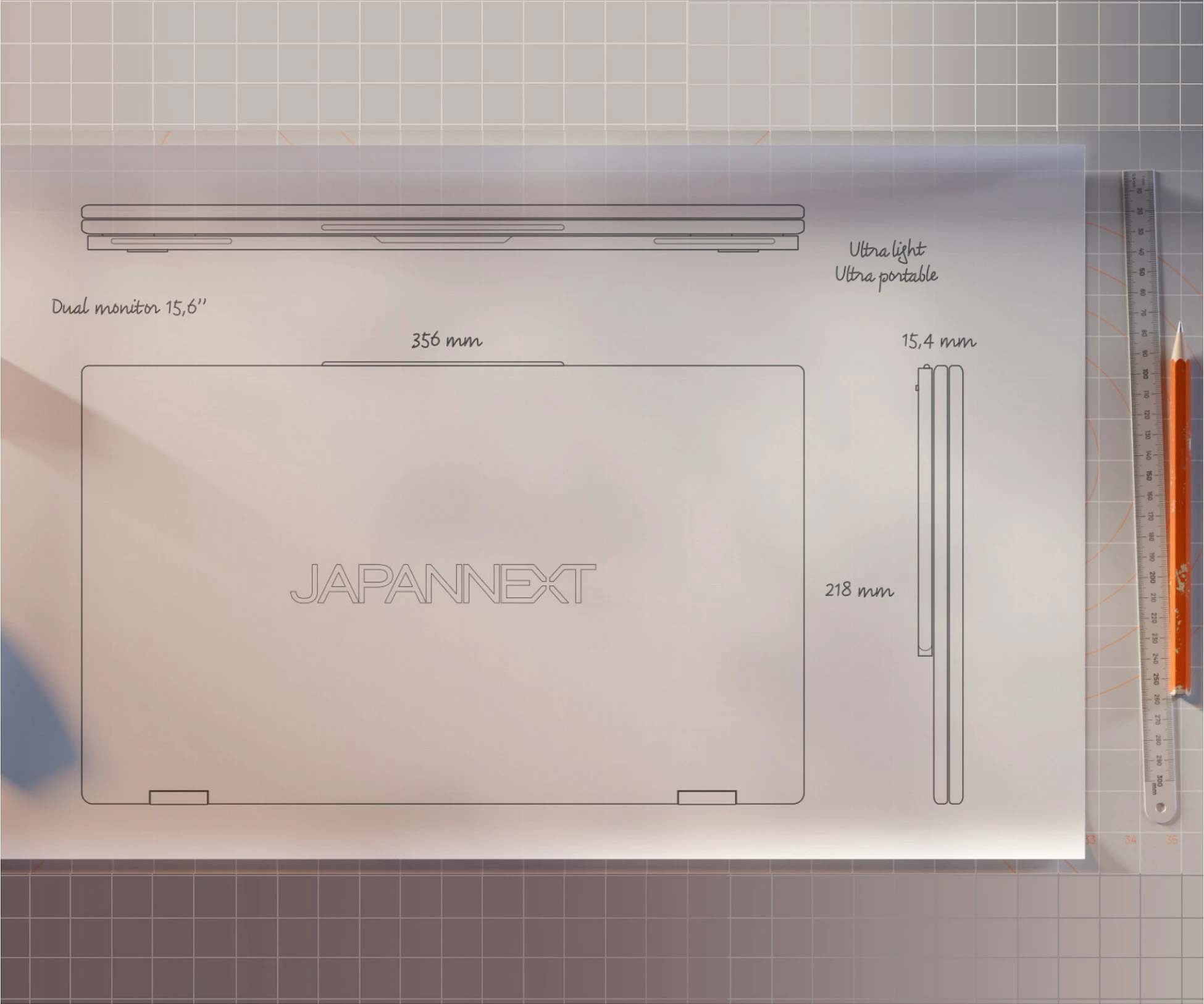 Monitor portativ dual JAPANNEXT JN-DMD-IPS156F, 15.6" Full HD IPS, 60Hz, i zi