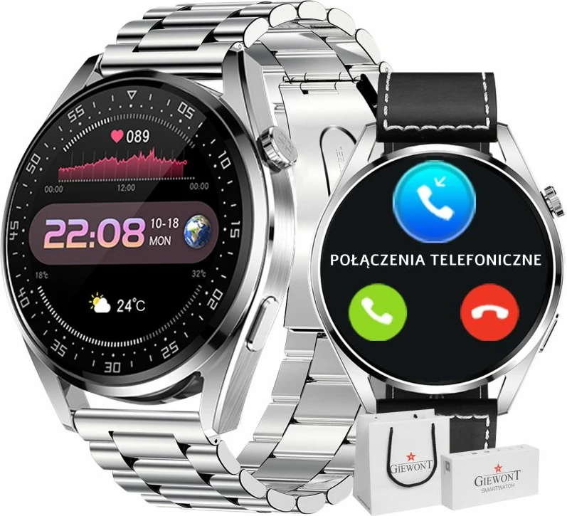 Smartwatch Giewont për meshkuj, argjendi