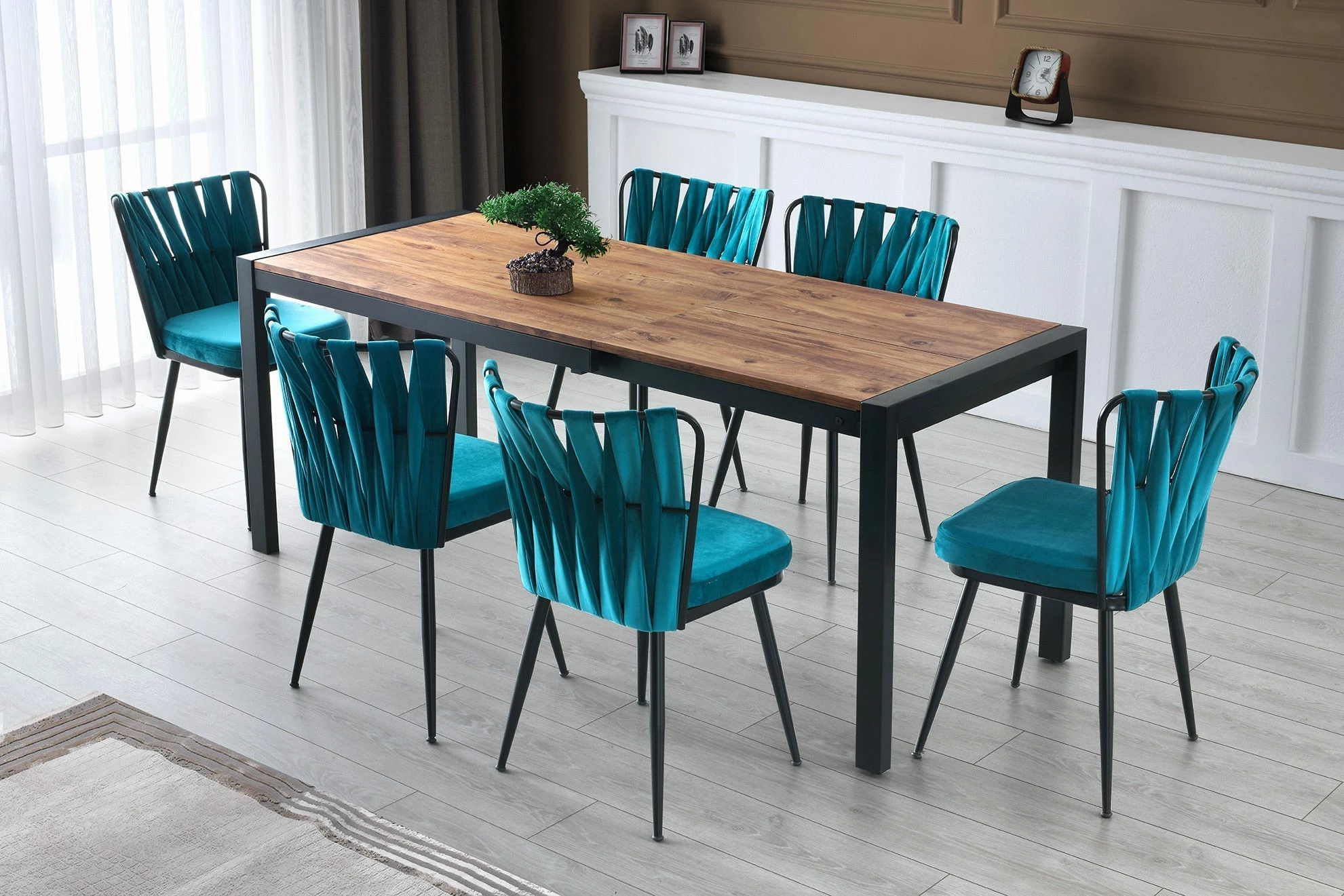 Set karrigash Hanah Home, model Kuşaklı, 2 copë, ngjyrë e zezë dhe blu, 228 V2