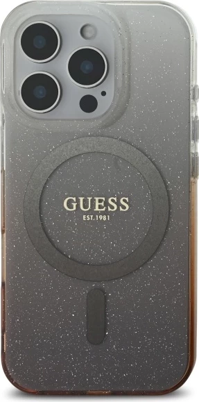 Mbështjellës Guess IML Glitter Gradient MagSafe për iPhone 16 Pro, Kafe