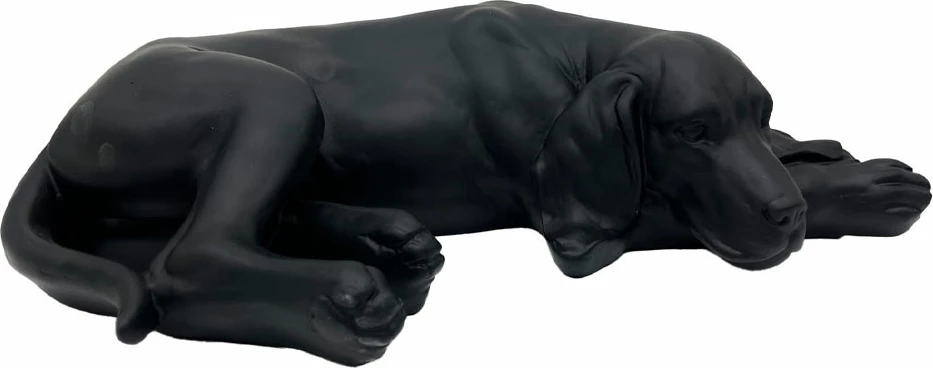 Dekor qen BULDON, polirezine, ngjyrë e zezë, 39.5x22.5x10.5cm