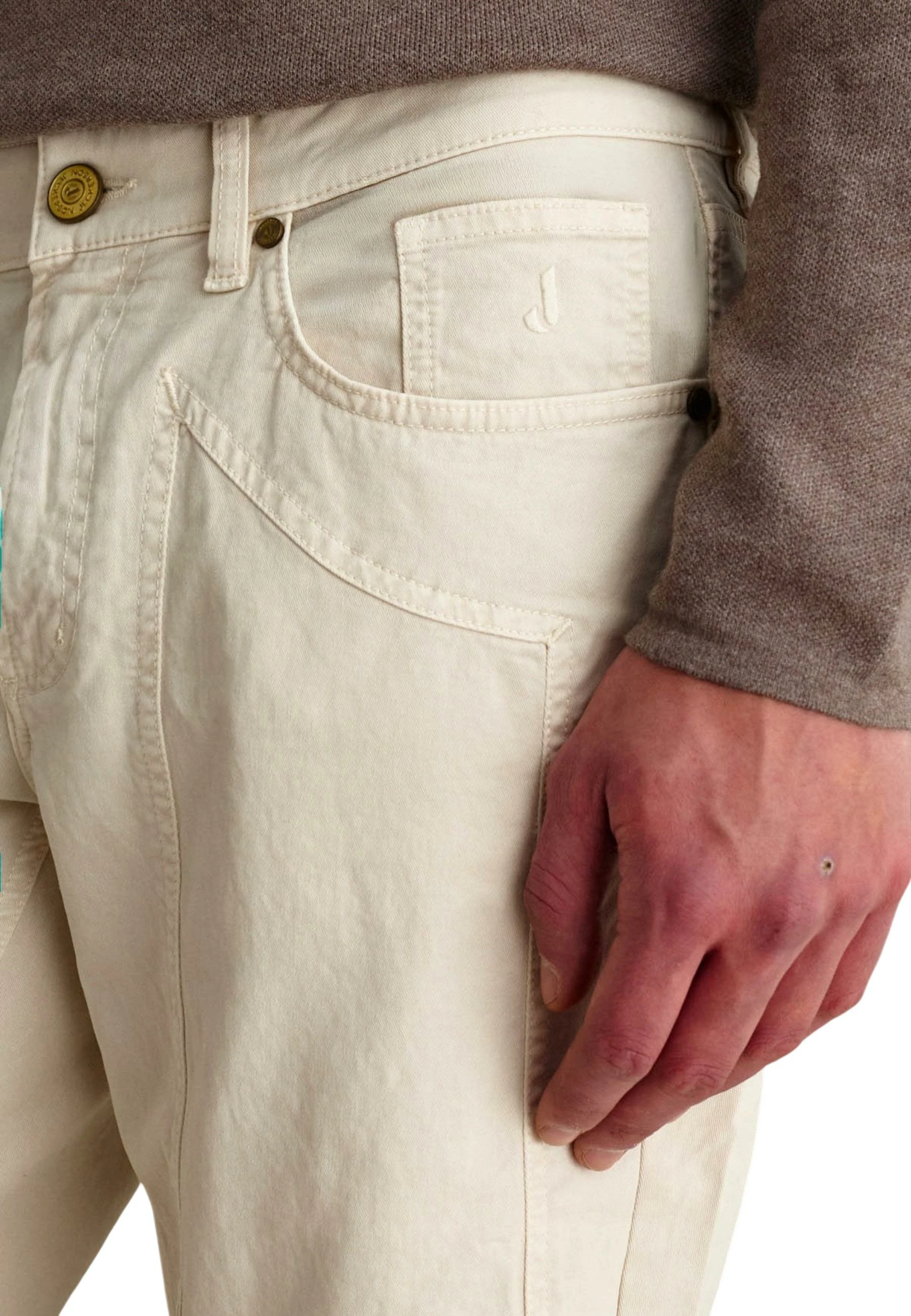 Pantallona për meshkuj Jeckerson JOHN Slim Fit, të bardha [Madhësia: W28]