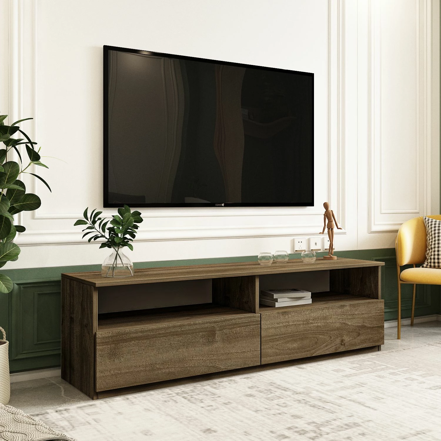 Komodë TV, ngjyrë arre, Skye Decor, Centra
