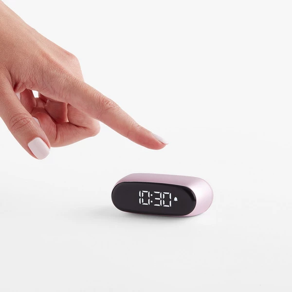 Orë portative me alarm Lexon Minut LR154LP, LCD, USB-C, rozë