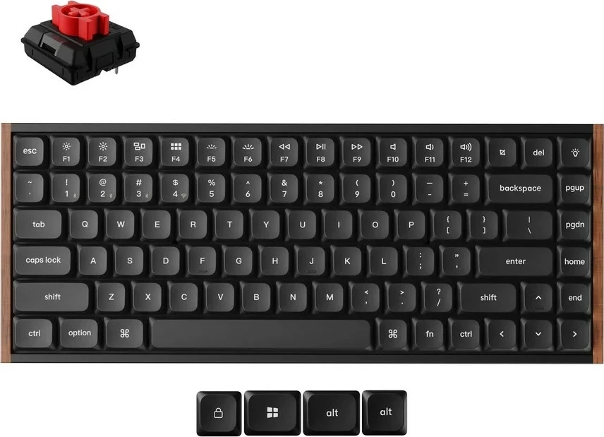 Tastierë gaming Keychron K3 Ultra 8K, 75%, Milk POM Red Switch, RGB, wireless/wired, e zezë