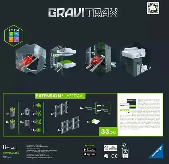 Set zgjerues Ravensburger GraviTrax PRO Vertical Expansion Set 268160, 33 copë