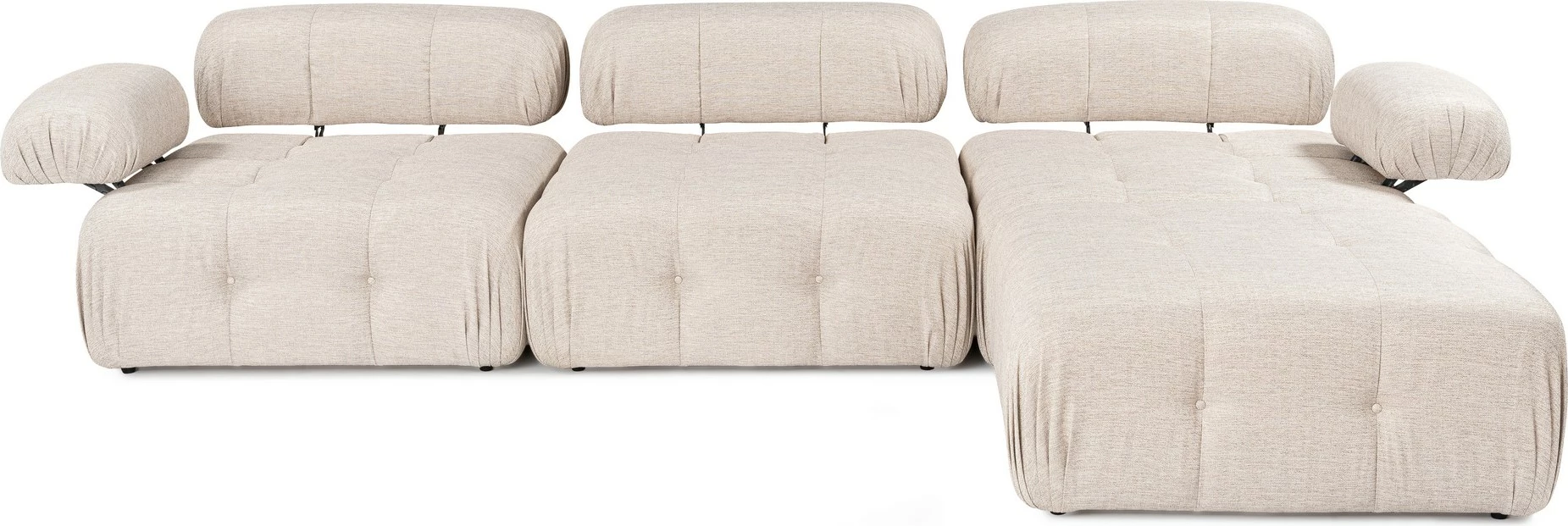 Këndare Atelier del Sofa Doblo 3 ulëse me pouffe, ngjyrë kafe e çelët
