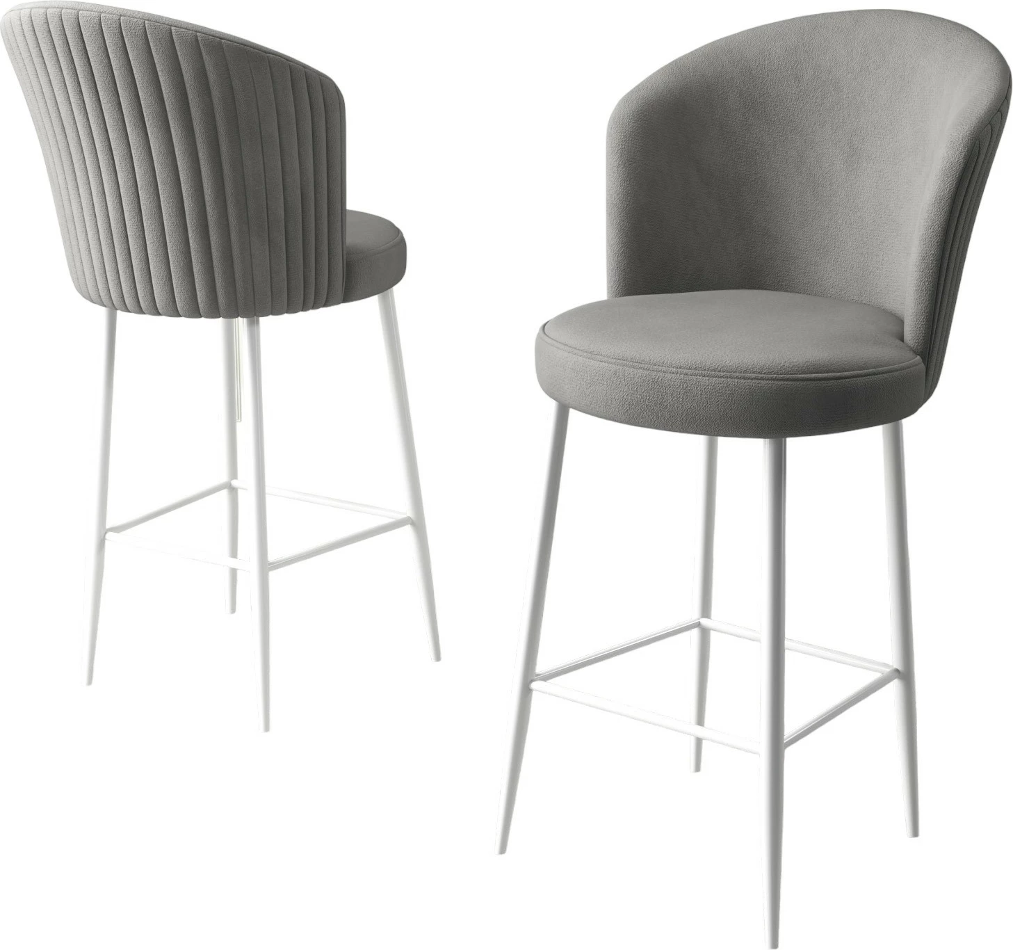 Set karrigesh për bar (4 copë), Hanah Home, Fora, gri dhe e bardhë