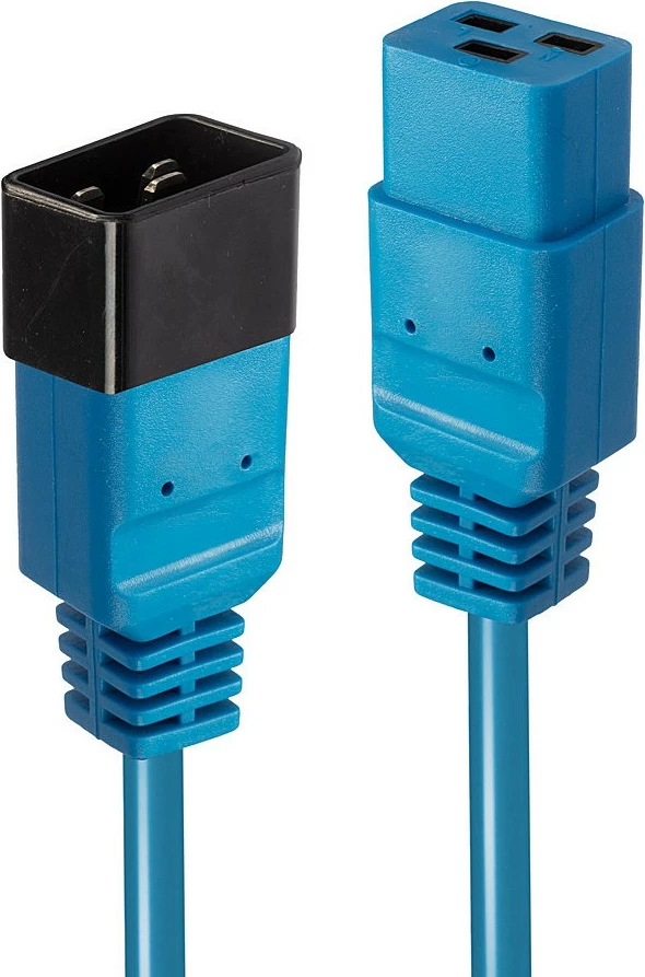 Kabllo energjie LINDY IEC C19 në C20, 1m, blu