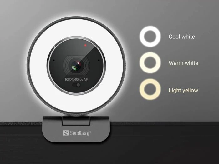 Webcam SANDBERG Streamer USB Webcam Pro Elite 134-39 1440p/30fps, 1080p/60fps me dritë unazë, mikrofon stereo, e zezë, set