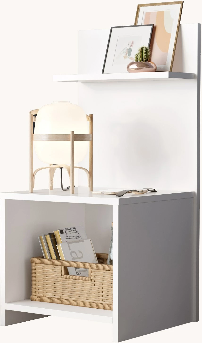 Komodinë Skye Decor, e bardhë, Ps1-W