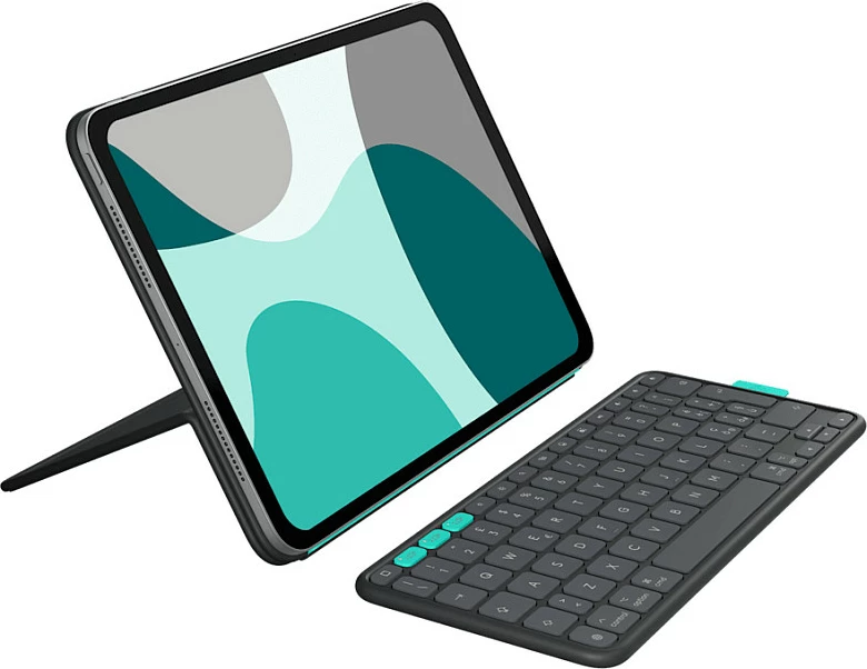 Tastierë Bluetooth me mbështjellës folio Logitech Flip Folio, QWERTY Nordic, për iPad Pro 11" (M4) / iPad Air 11" (M2/M3) / iPad Air (5th gen), Graphite