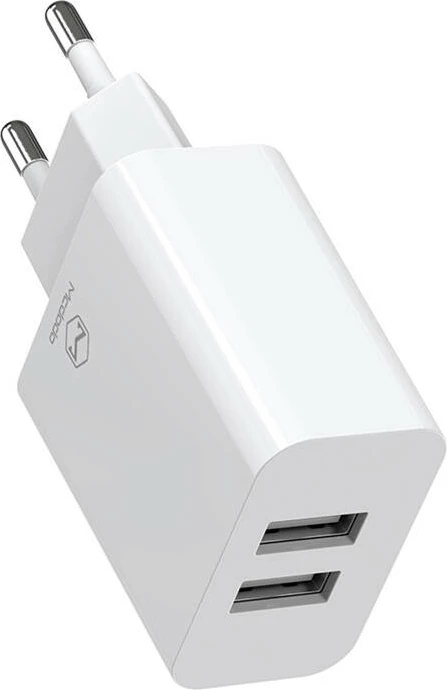 Karikues dyfishtë USB Mcdodo CH-6720 me kabllo Lightning 1m, i bardhë, set udhëtimi