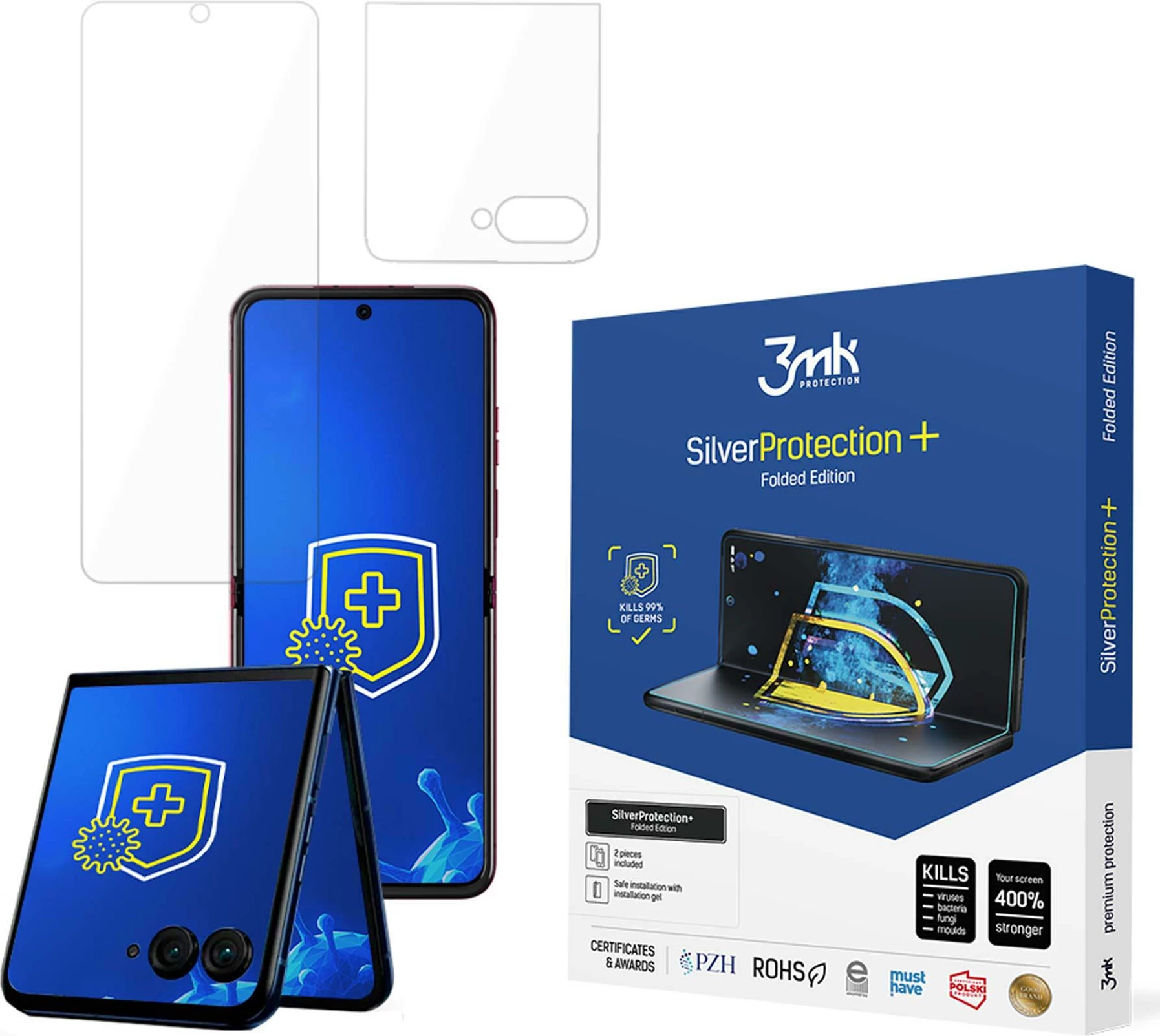 Film mbrojtës antibakterial 3mk SilverProtection+ Folded Edition për Motorola Razr 50 Ultra
