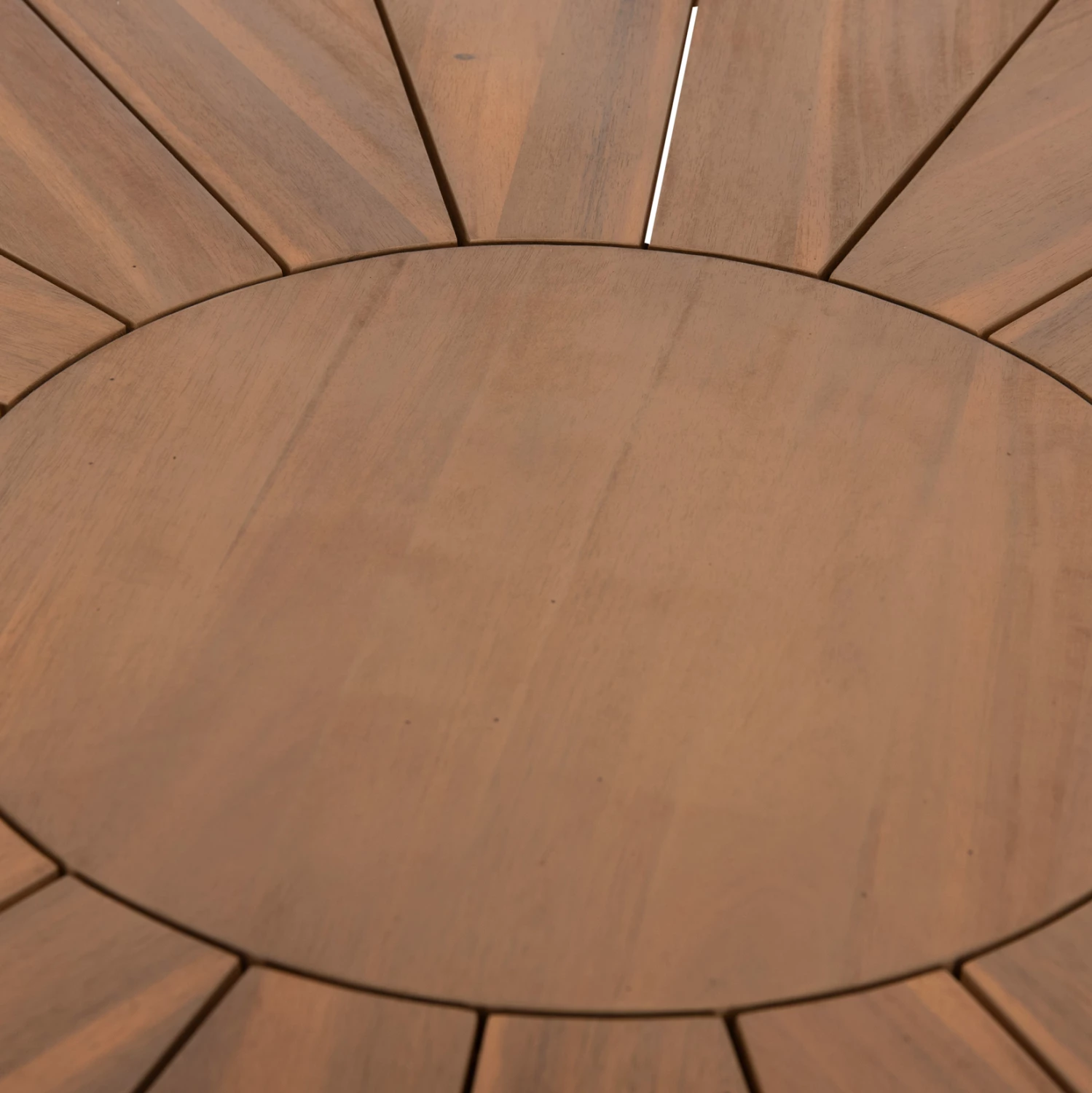Tavolinë e rrumbullakët për jashtë, dru akacie natyrale, CORTEN FH6443, 140x76cm