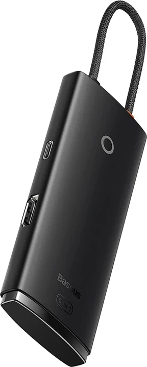 Kasë Baseus Lite Series 5in1, WKQX040001, USB-C në 3x USB 3.0 + USB-C + HDMI, e zezë