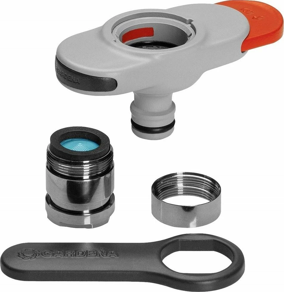 Set konektorësh për zorrë Gardena Indoor Basic 18274-34, 13 mm/15 mm, gri/portokalli, set