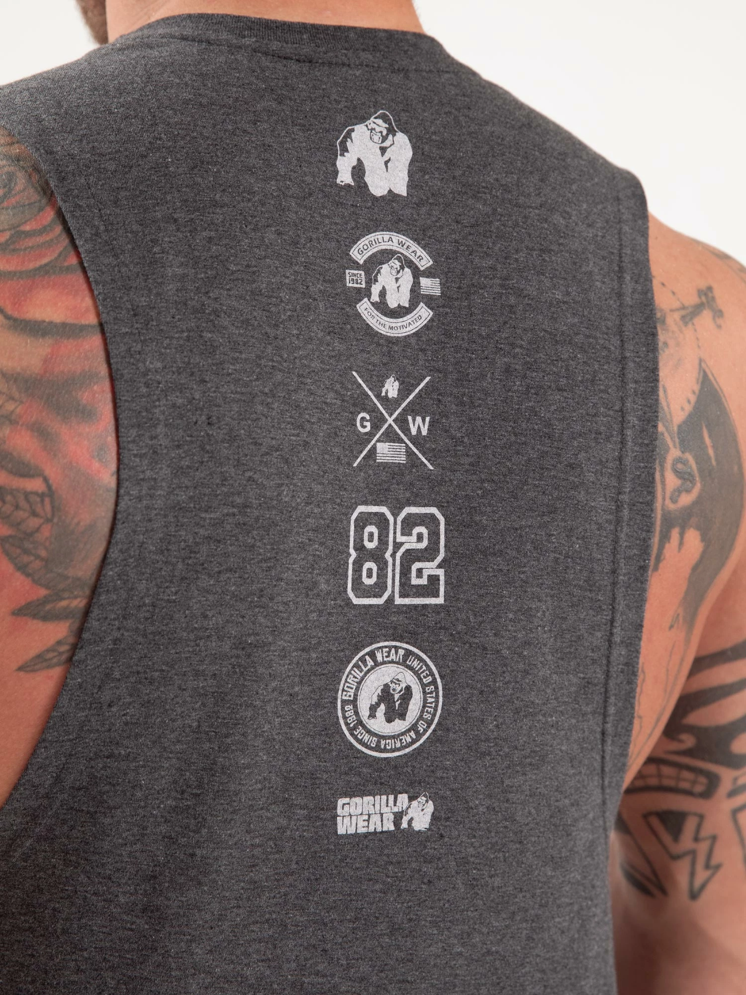 Lopez Drop Armhole Tank Top - Dark Gray Melange [Madhësia: 2XL]