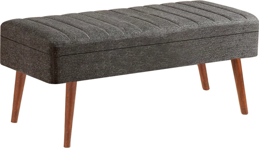 Tavolinë me karrige, set 5 pjesësh, zgjatshme, Hanah Home Vina 1053-4, antracit, arre