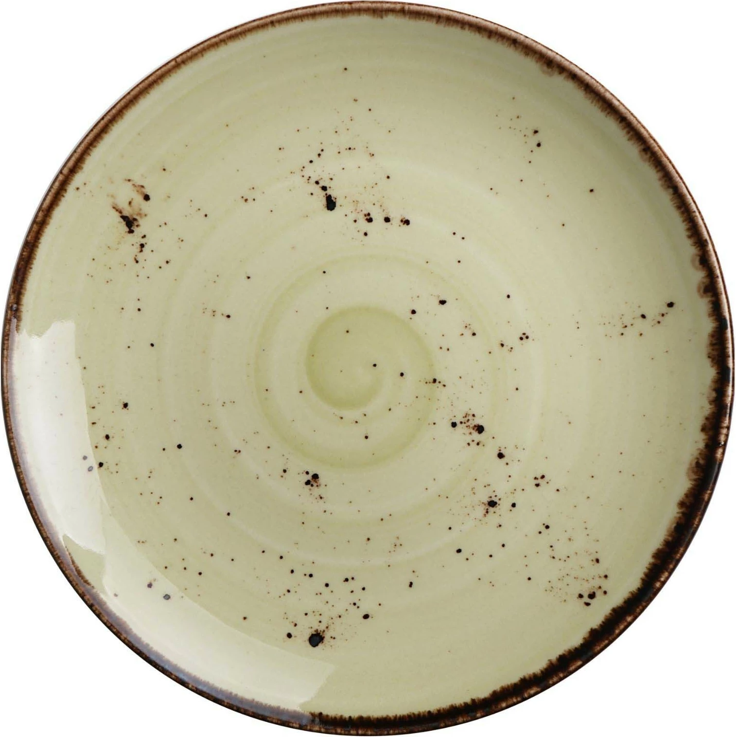 Pjatë e sheshtë porcelani Fine Dine Olive Ø190 mm, e gjelbër, set 6 copë